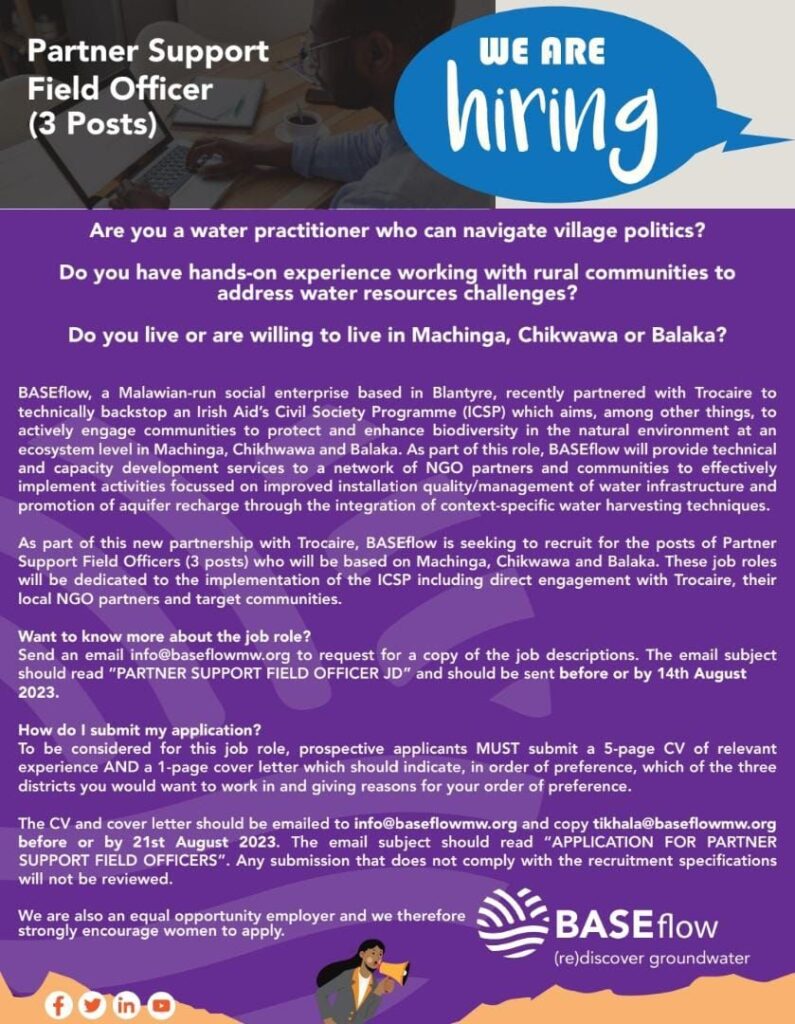 Josh&rsquo;s Water Jobs – Partner Support Field Officers